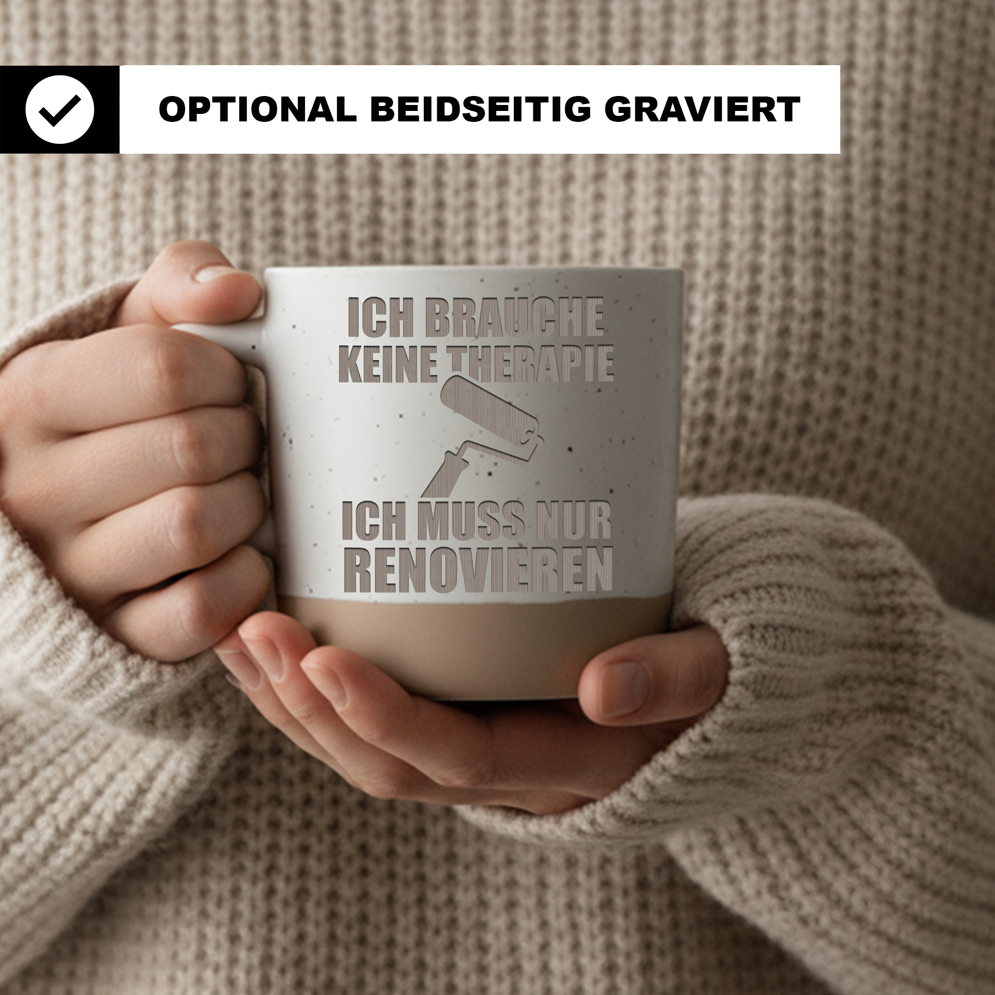 Tasse Ich brauche keine Therapie ich muss nur renovieren Geschenk Male – Bild 2