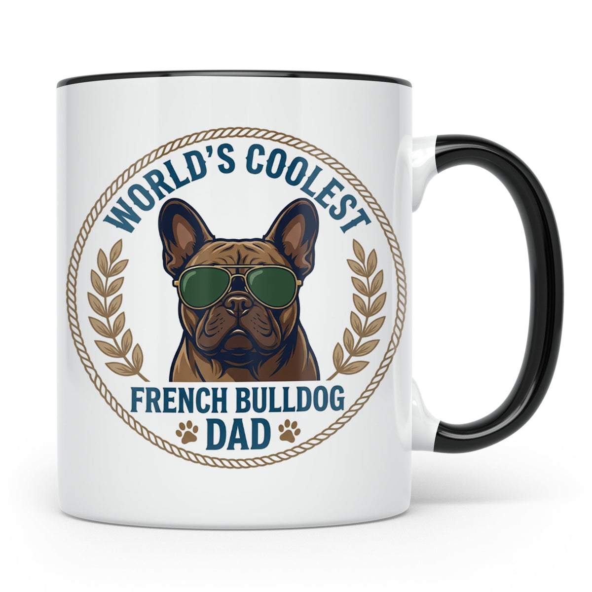 Französische Bulldogge Dad Tasse, Coolster Hundepapa Kaffeeb – Schwarz [farbe:schwarz]