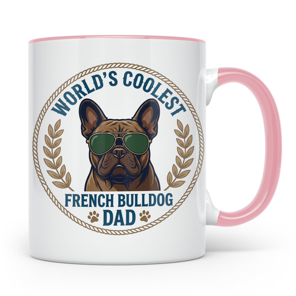 Französische Bulldogge Dad Tasse, Coolster Hundepapa Kaffeeb – Rosa [farbe:rosa]