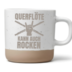 Tasse Querflöte kann auch rocken Geschenk Flötist Becher Kaffeetasse Q – Bild 1
