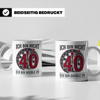 Dart Tasse 40. Geburtstag Double 20 lustiger Spruch für Dart – Weiß [farbe:weiß]
