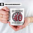 Dart Tasse 40. Geburtstag Double 20 lustiger Spruch für Dart – Weiß [farbe:weiß]