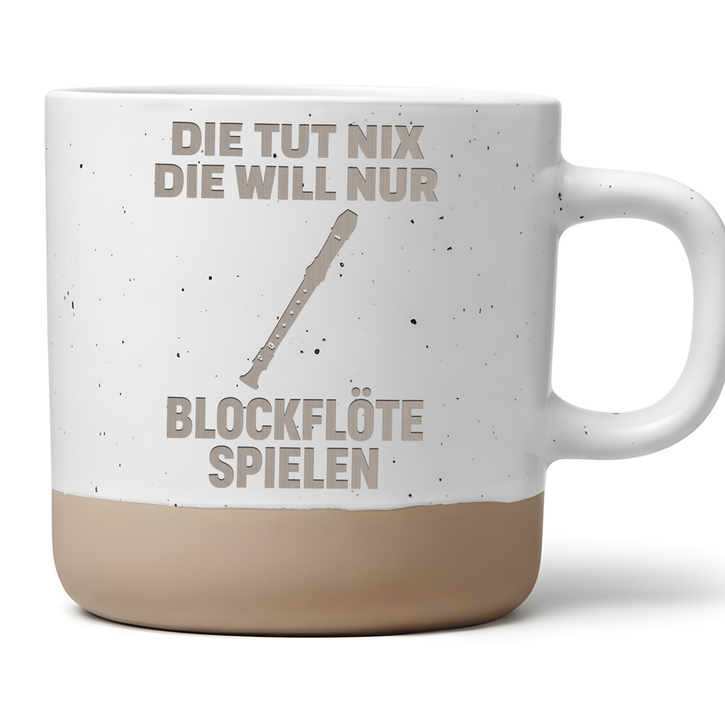 Tasse Die tut nix die will nur Blockflöte spielen Geschenk Flötistin B – Bild 1