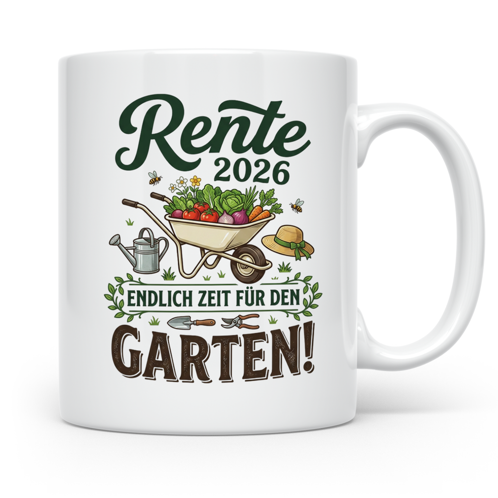 Rente 2026 Tasse für Gärtner | Endlich Zeit für den Garten S – Weiß [farbe:weiß]