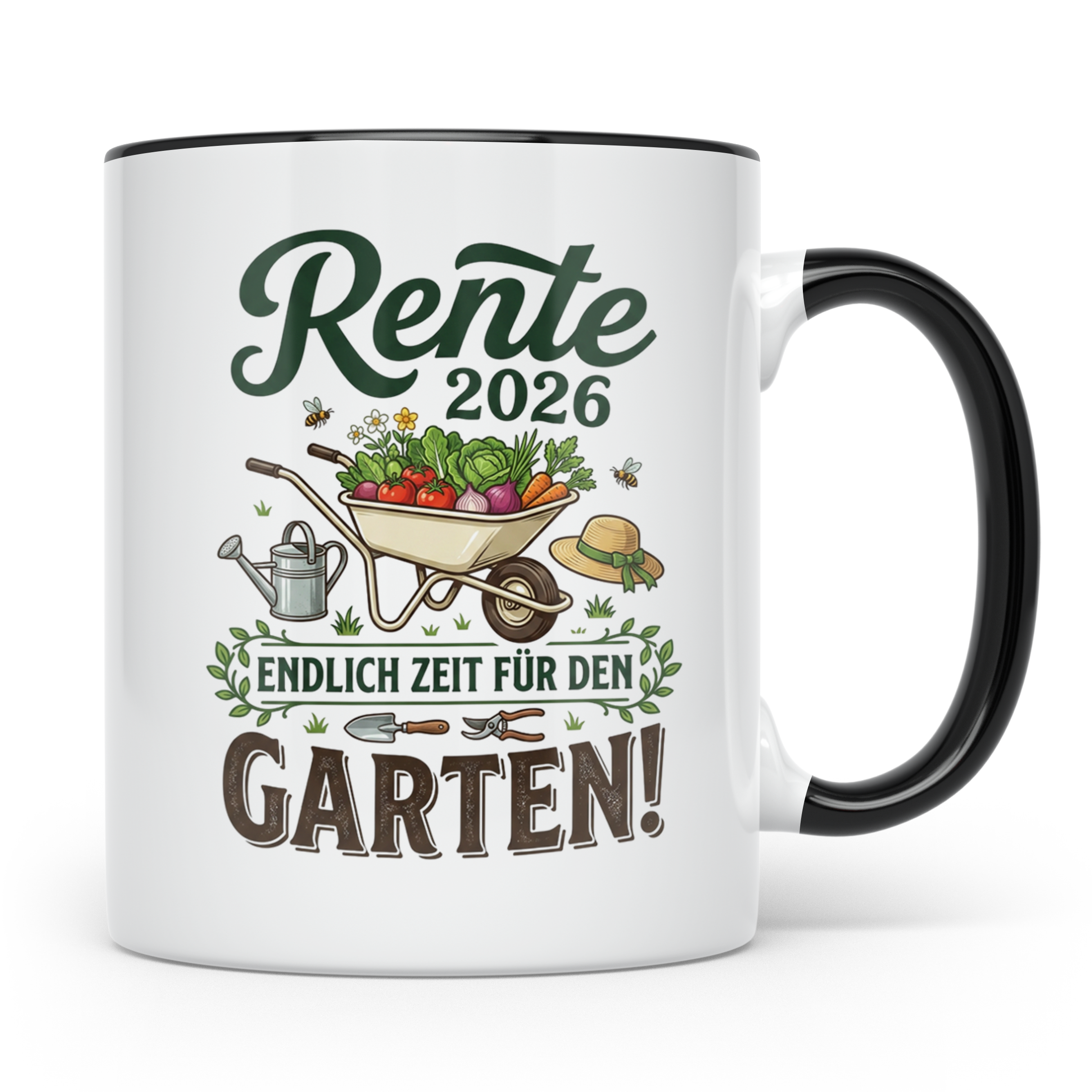 Rente 2026 Tasse für Gärtner | Endlich Zeit für den Garten S – Schwarz [farbe:schwarz]