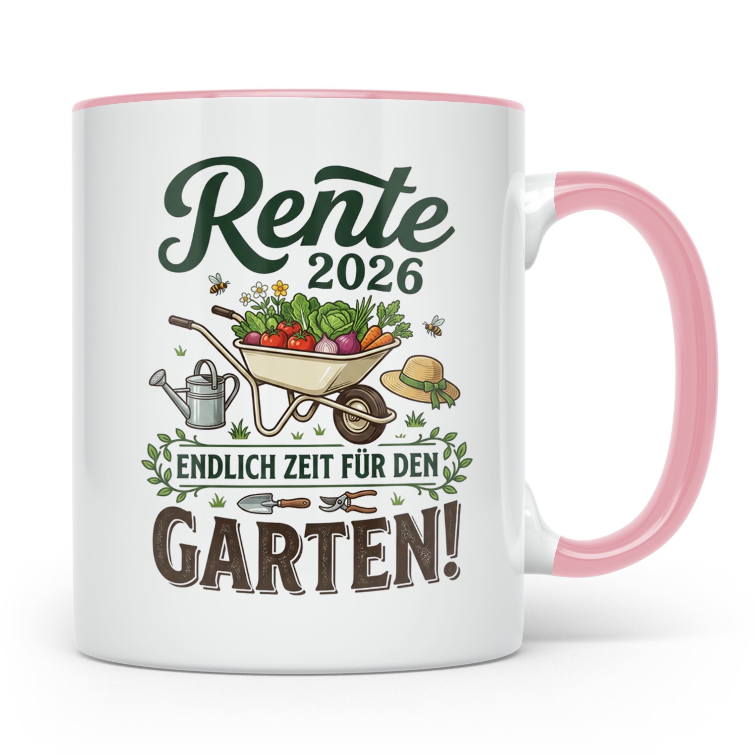 Rente 2026 Tasse für Gärtner | Endlich Zeit für den Garten S – Rosa [farbe:rosa]