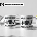 Koch Tasse mit Spruch 'Warum ich koche' | Kaffeebecher für K – Weiß [farbe:weiß]