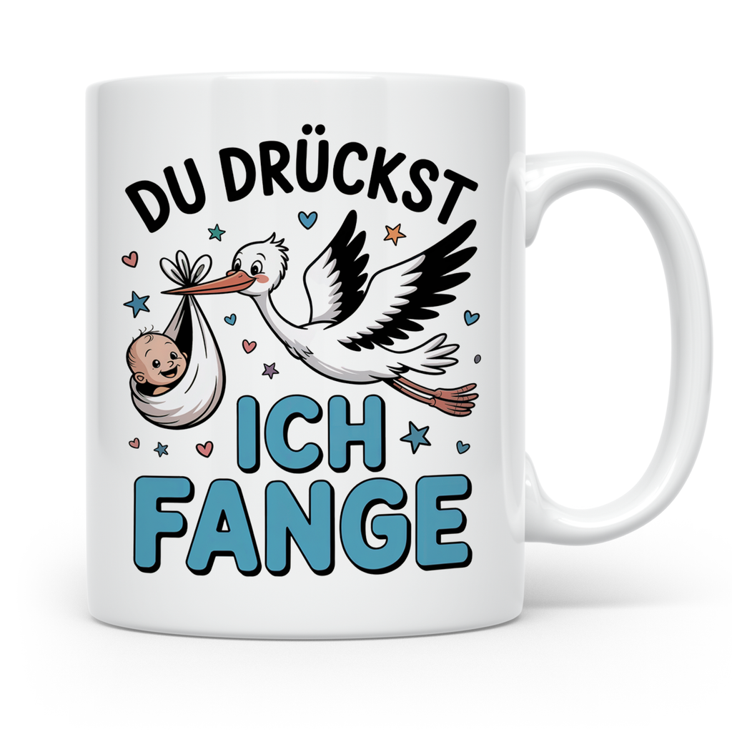 Hebamme Geschenkidee - Du Drückst Ich Fange | Lustige Geburtshelferin Spruch für Team Hebammen