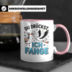 Hebamme Geschenkidee - Du Drückst Ich Fange | Lustige Geburtshelferin Spruch für Team Hebammen