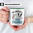 Hebamme Geschenkidee - Du Drückst Ich Fange | Lustige Geburtshelferin Spruch für Team Hebammen