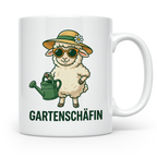 Gartenschäfin Tasse lustig mit Schaf Motiv für Gärtnerin & H – Weiß [farbe:weiß]