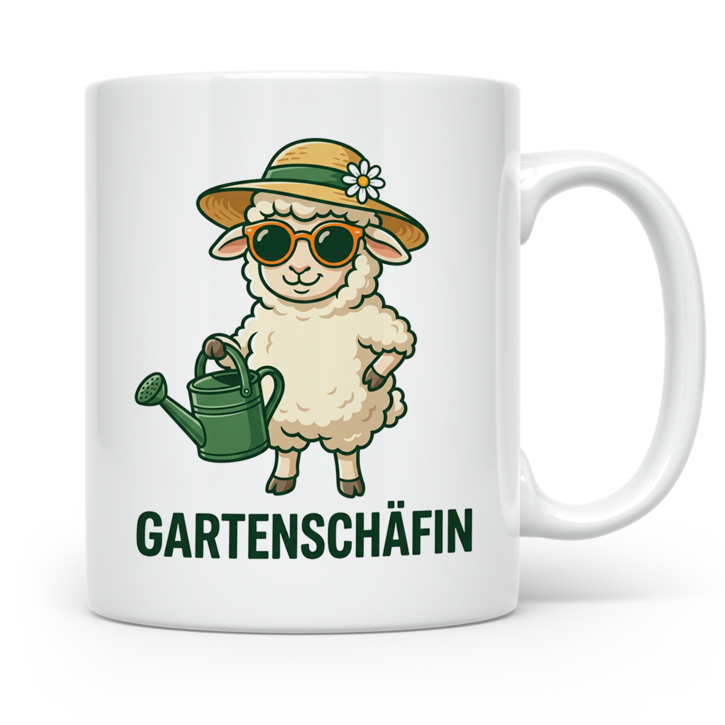 Gartenschäfin Tasse lustig mit Schaf Motiv für Gärtnerin & H – Weiß [farbe:weiß]
