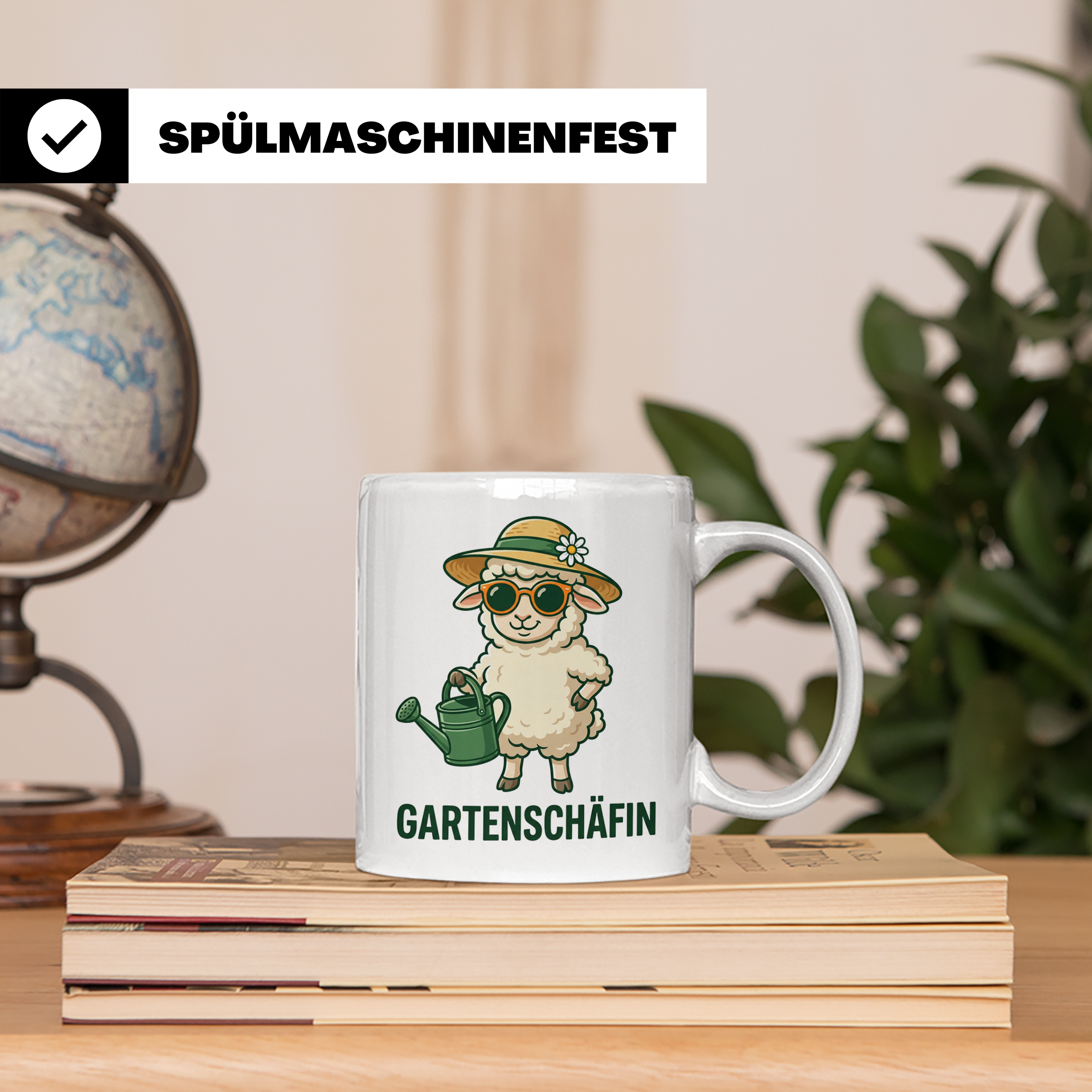 Gartenschäfin Tasse lustig mit Schaf Motiv für Gärtnerin & H – Weiß [farbe:weiß]