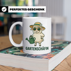 Gartenschäfin Tasse lustig mit Schaf Motiv für Gärtnerin & H – Weiß [farbe:weiß]