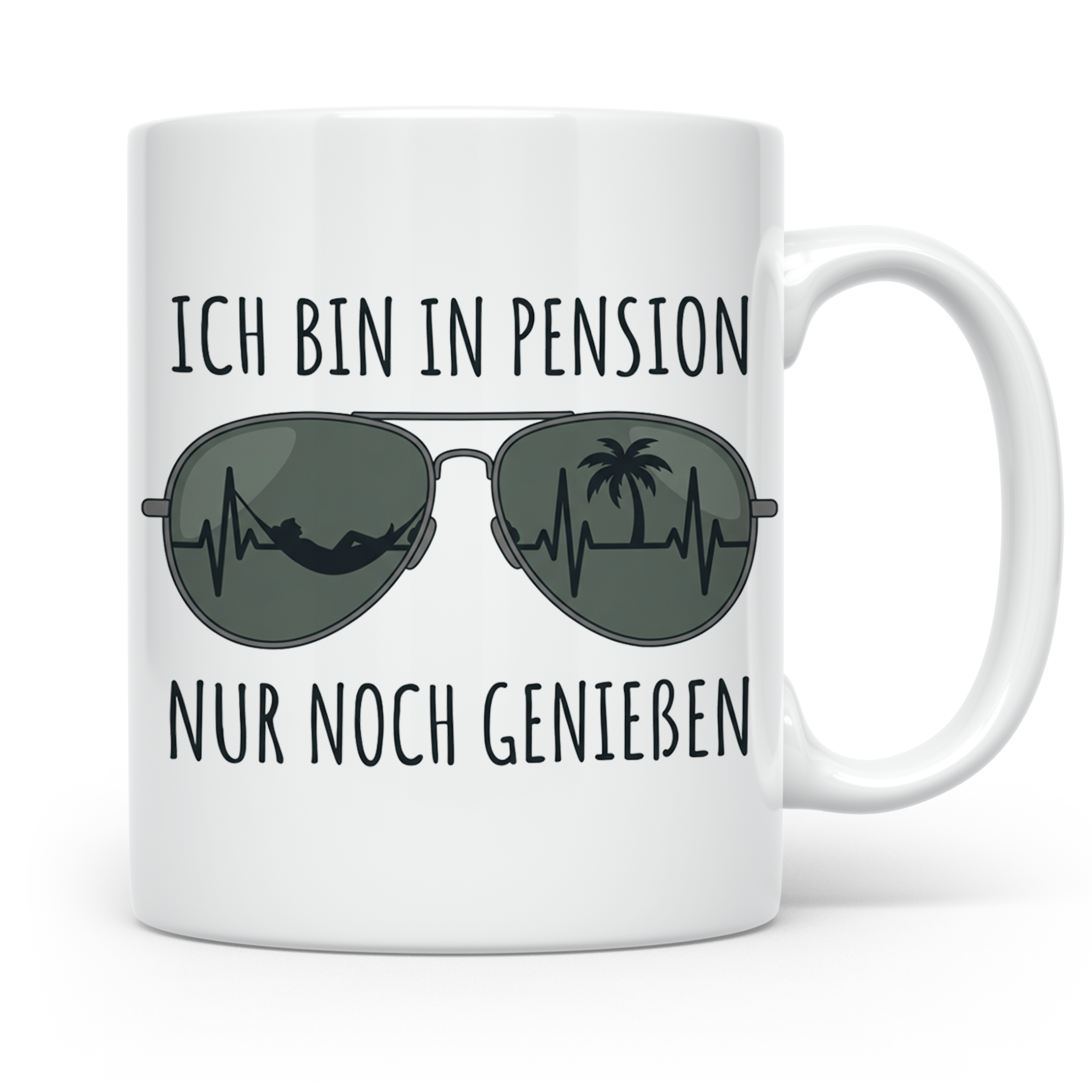 Pension Tasse mit Spruch Ich bin in Pension nur noch genieße – Weiß [farbe:weiß]