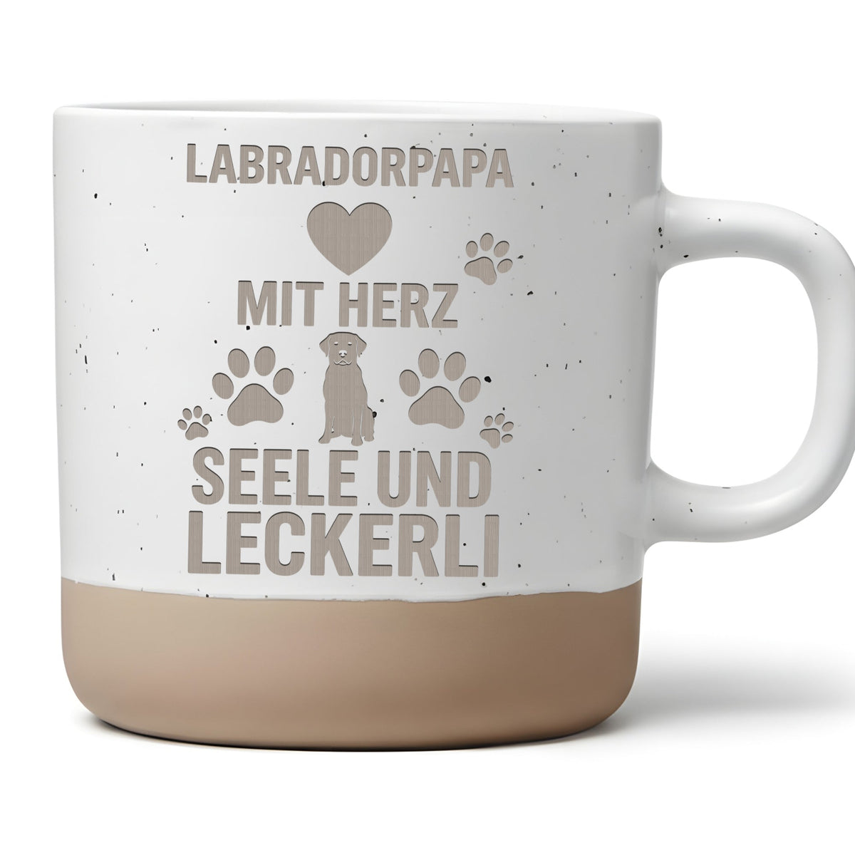 Tasse Labradorpapa mit Herz Seele Leckerli Geschenk Hundevater Becher  – Bild 1