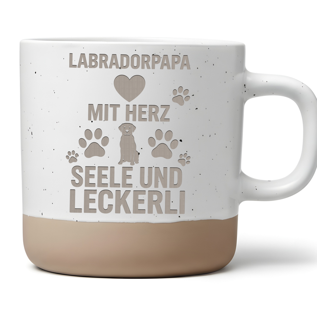 Tasse Labradorpapa mit Herz Seele Leckerli Geschenk Hundevater Becher  – Bild 1