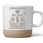 Tasse Labradorpapa mit Herz Seele Leckerli Geschenk Hundevater Becher  – Bild 1