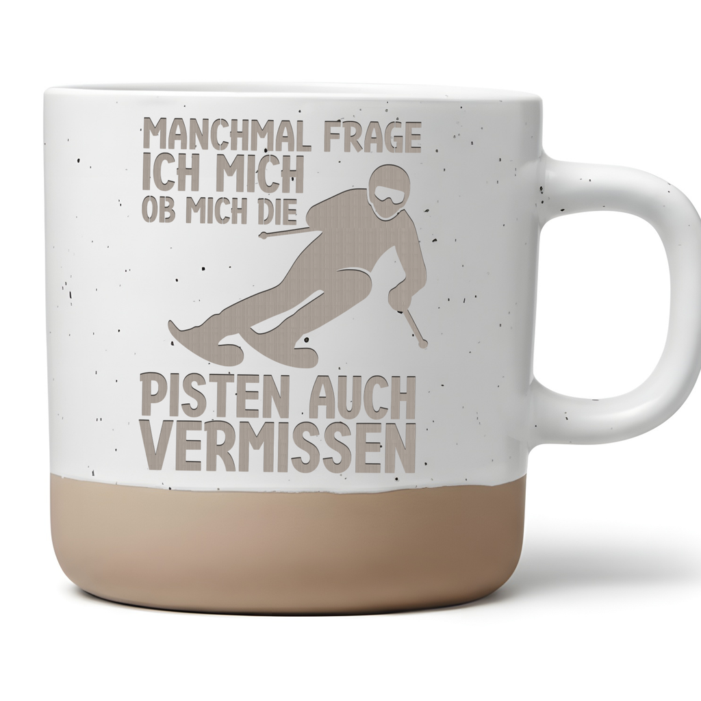 Tasse Skifahrer Pisten vermissen Geschenk Skifahren Becher Kaffeetasse – Bild 1