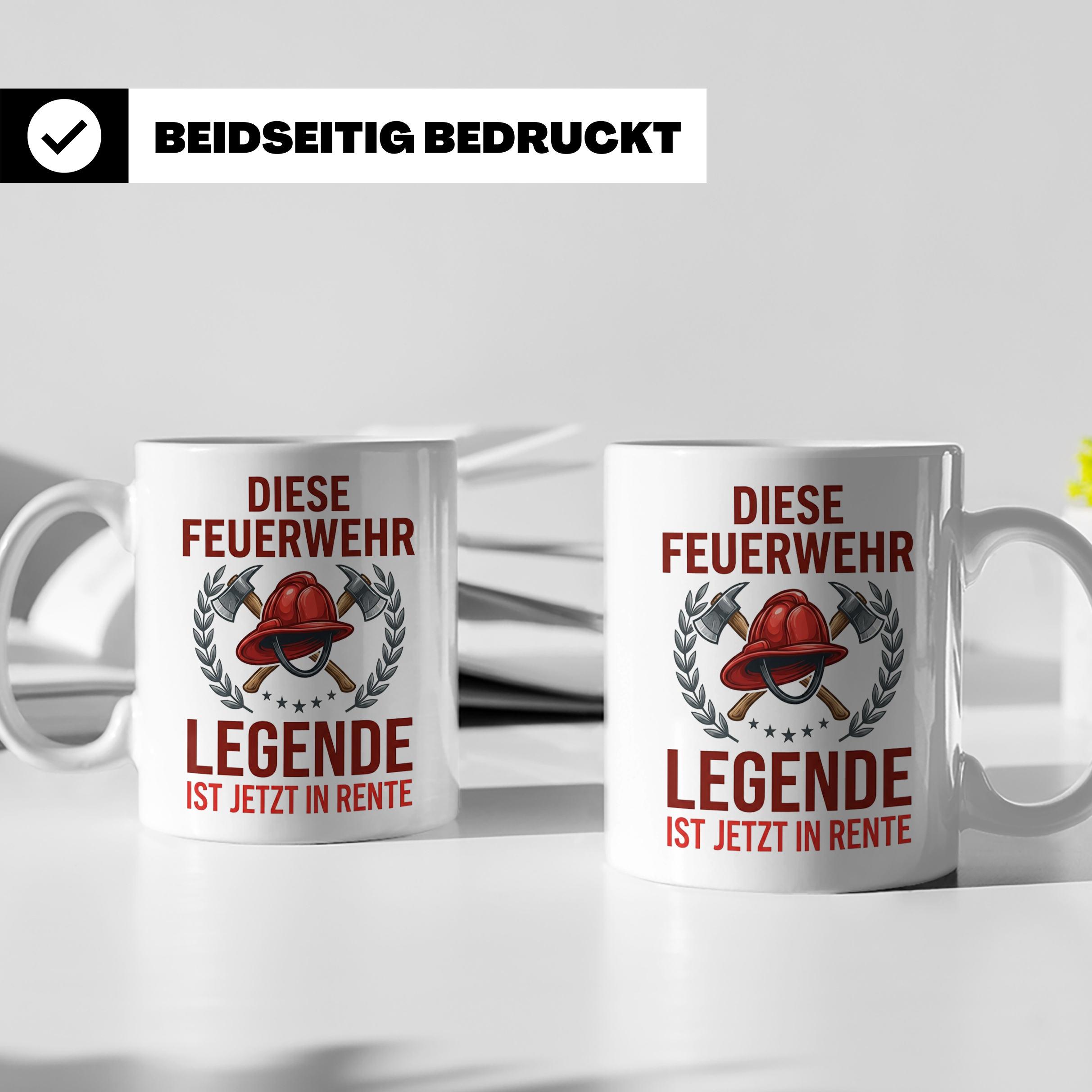 Feuerwehr Rente Tasse Diese Legende ist in Rente Geschenk Fe – Weiß [farbe:weiß]