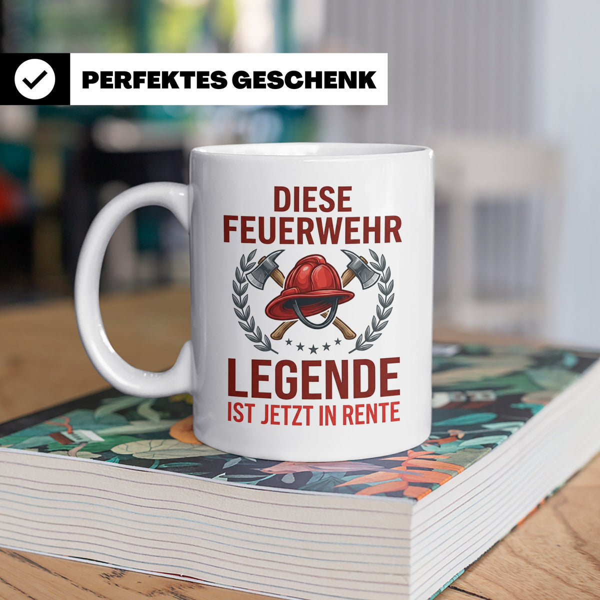 Feuerwehr Rente Tasse Diese Legende ist in Rente Geschenk Fe – Weiß [farbe:weiß]