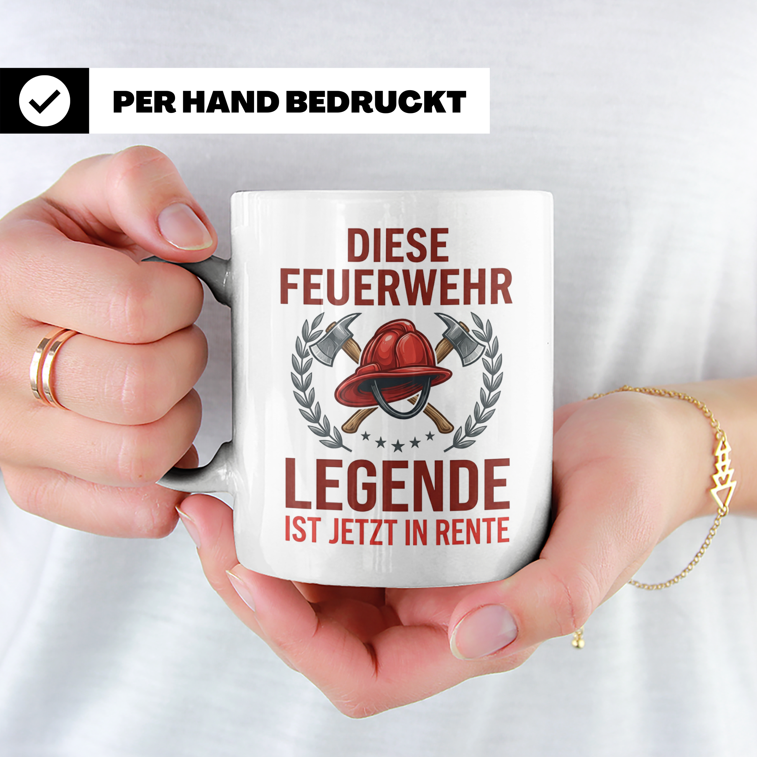 Feuerwehr Rente Tasse Diese Legende ist in Rente Geschenk Fe – Weiß [farbe:weiß]