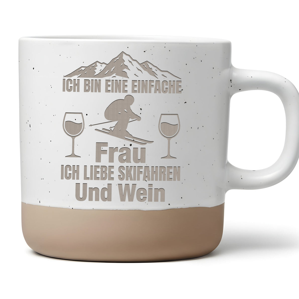 Tasse Ich bin eine einfache Frau Skifahren und Wein Geschenk Skifahrer – Bild 1