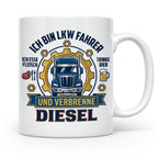 LKW Fahrer Tasse Geschenk für Trucker, Berufskraftfahrer mit – Weiß [farbe:weiß]