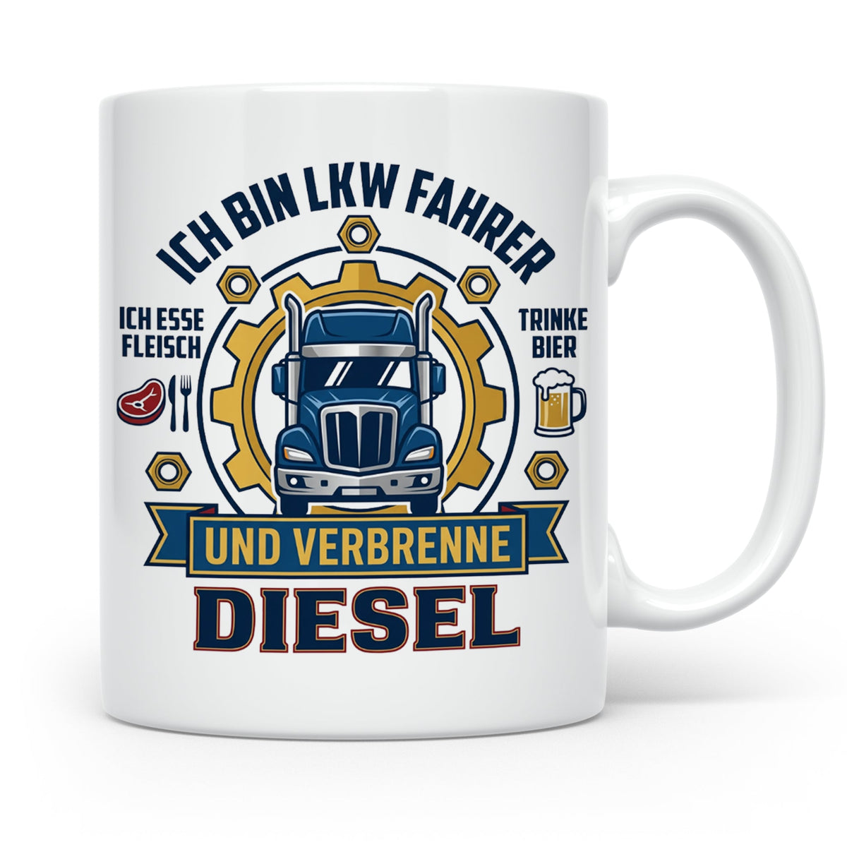 LKW Fahrer Tasse Geschenk für Trucker, Berufskraftfahrer mit – Weiß [farbe:weiß]