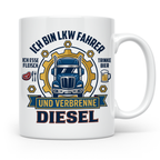 LKW Fahrer Tasse Geschenk für Trucker, Berufskraftfahrer mit – Weiß [farbe:weiß]