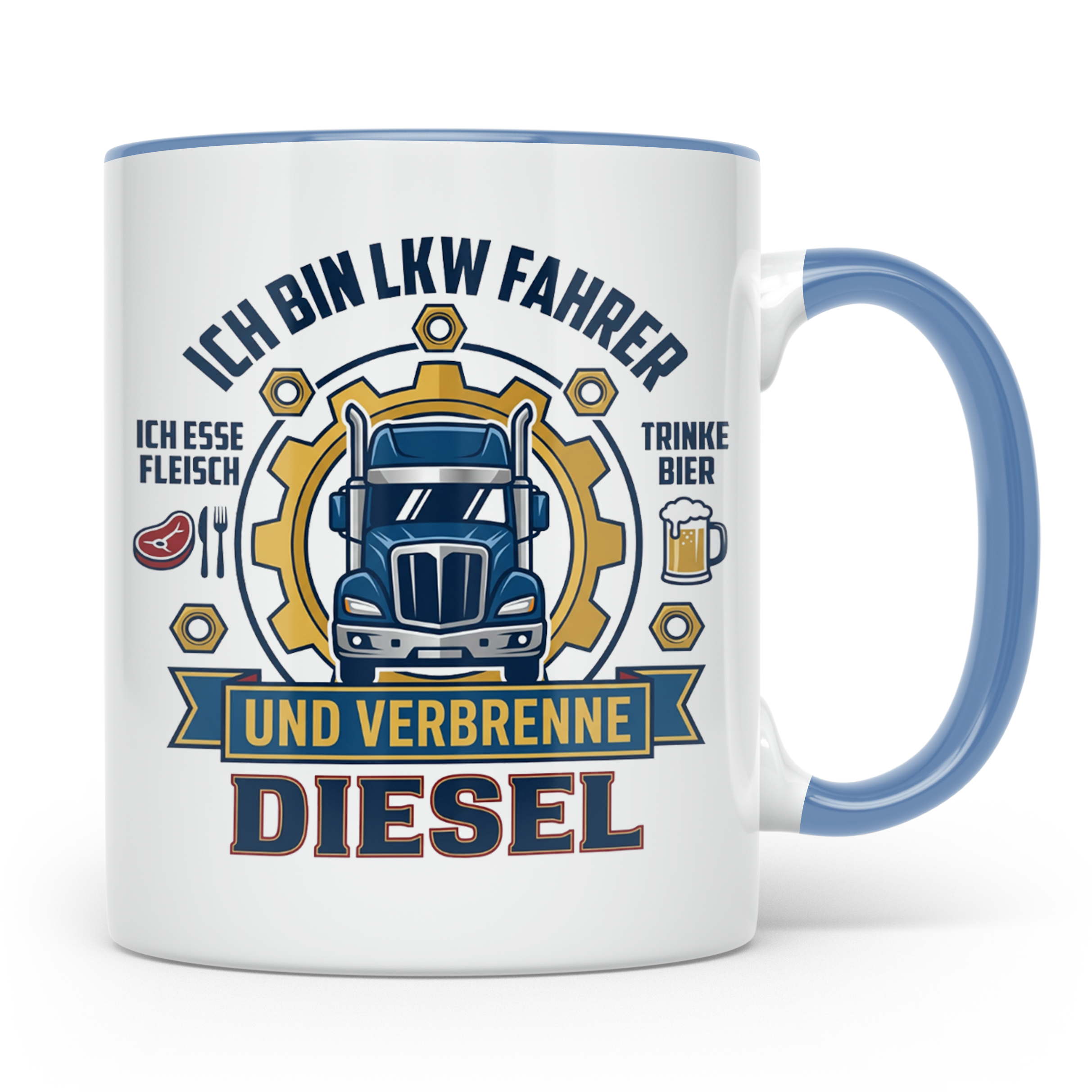 LKW Fahrer Tasse Geschenk für Trucker, Berufskraftfahrer mit – Blau [farbe:blau]