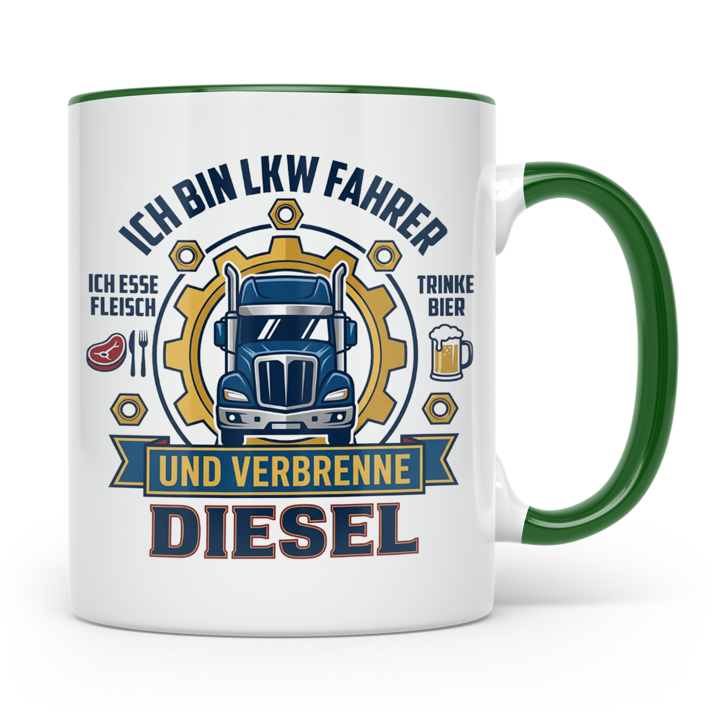 LKW Fahrer Tasse Geschenk für Trucker, Berufskraftfahrer mit – Grün [farbe:grün]