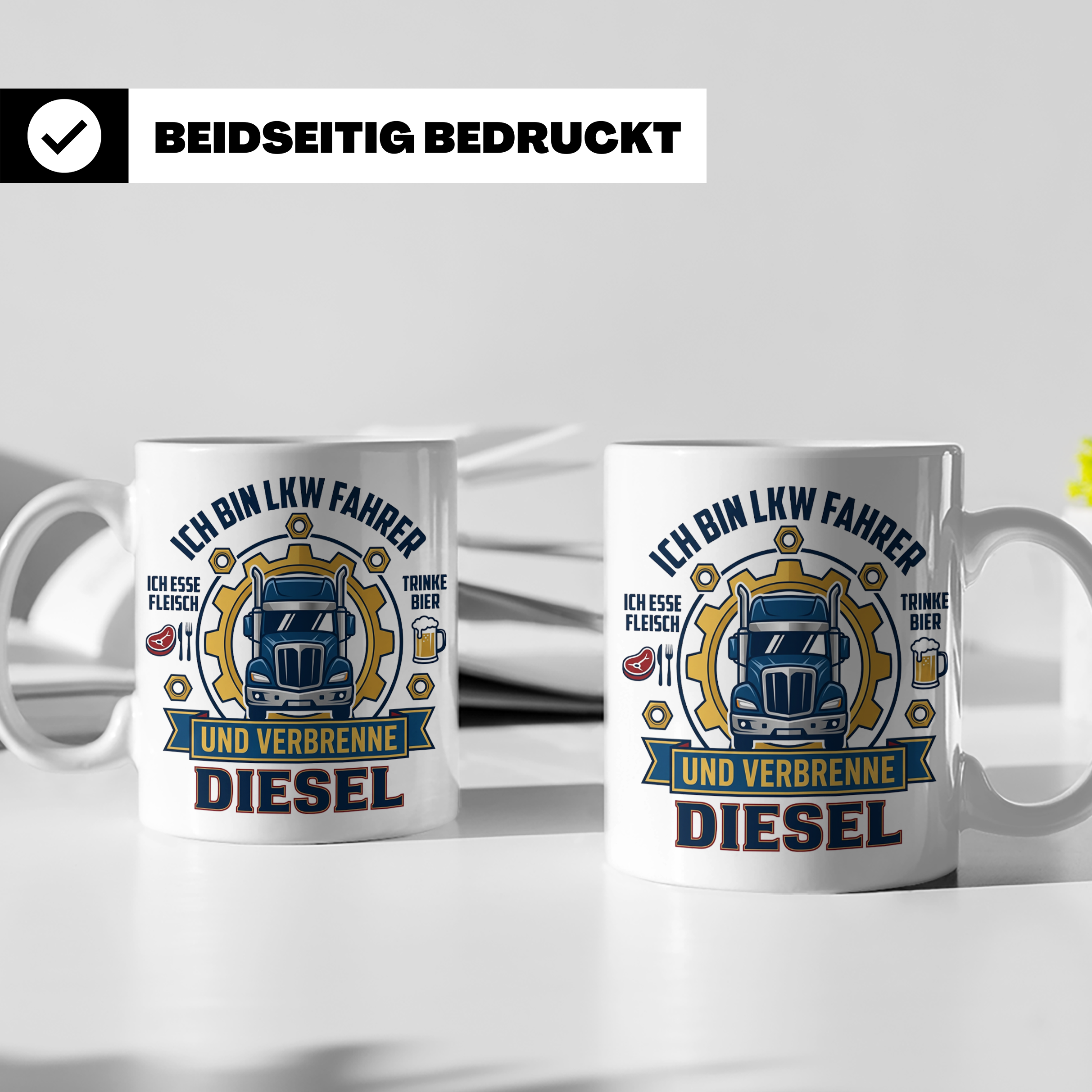 LKW Fahrer Tasse Geschenk für Trucker, Berufskraftfahrer mit – Weiß [farbe:weiß]
