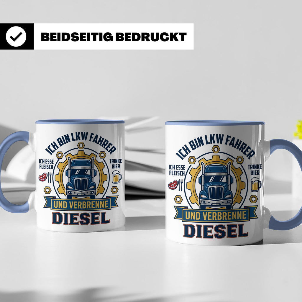 LKW Fahrer Tasse Geschenk für Trucker, Berufskraftfahrer mit – Blau [farbe:blau]