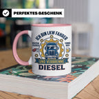 LKW Fahrer Tasse Geschenk für Trucker, Berufskraftfahrer mit – Rosa [farbe:rosa]