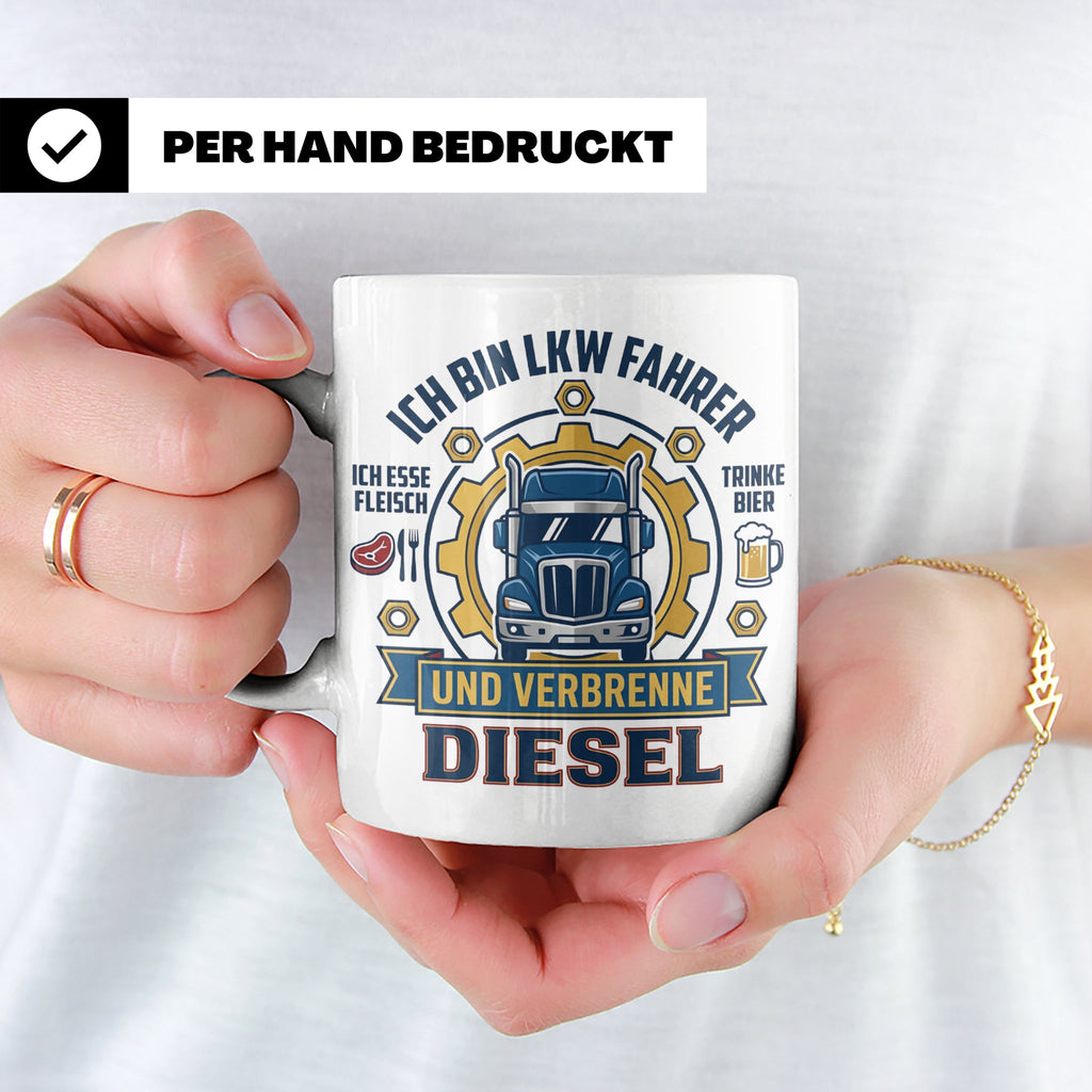 LKW Fahrer Tasse Geschenk für Trucker, Berufskraftfahrer mit – Weiß [farbe:weiß]