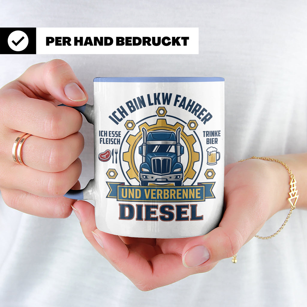 LKW Fahrer Tasse Geschenk für Trucker, Berufskraftfahrer mit – Blau [farbe:blau]