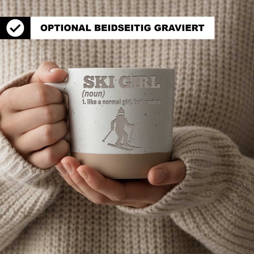 Tasse Ski Girl Definition Geschenk Skifahrerin Becher Kaffeetasse Ski  – Bild 2