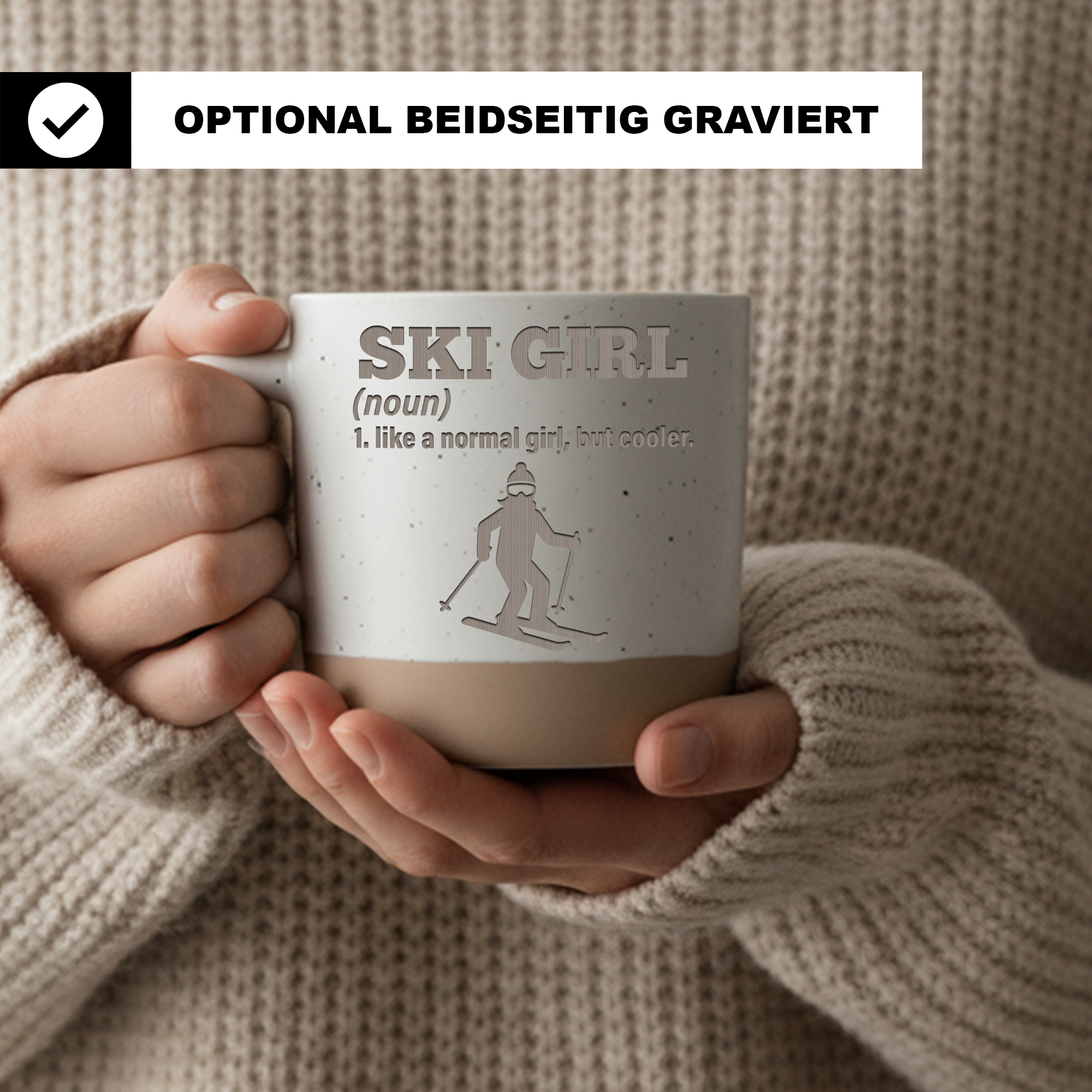 Tasse Ski Girl Definition Geschenk Skifahrerin Becher Kaffeetasse Ski  – Bild 2