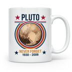 Pluto Tasse Never Forget 1930-2006, lustiger Astronomie Spru – Weiß [farbe:weiß]