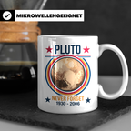 Pluto Tasse Never Forget 1930-2006, lustiger Astronomie Spru – Weiß [farbe:weiß]