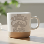 Tasse Zum Skifahren Geboren Zur Arbeit Gezwungen Kaffeetasse Lustiges  – Bild 6
