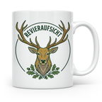 Revieraufsicht Tasse mit Hirsch als Geschenk für Jäger, Jagd – Weiß [farbe:weiß]