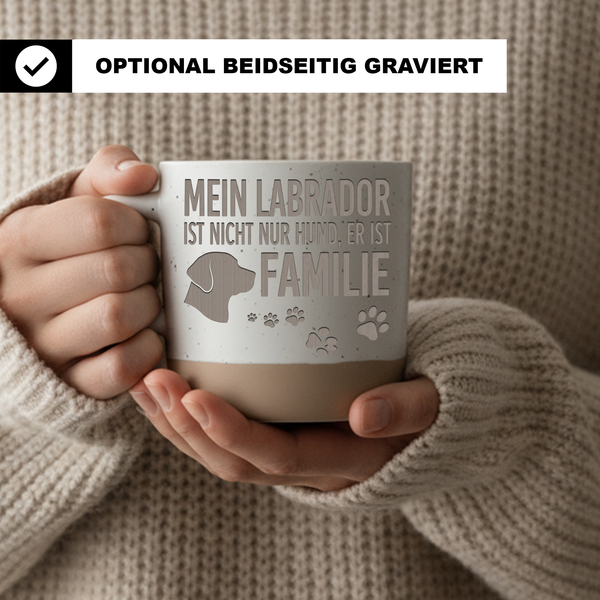Tasse Mein Labrador ist Familie Geschenk Labrador Besitzer Becher Kaff – Bild 2