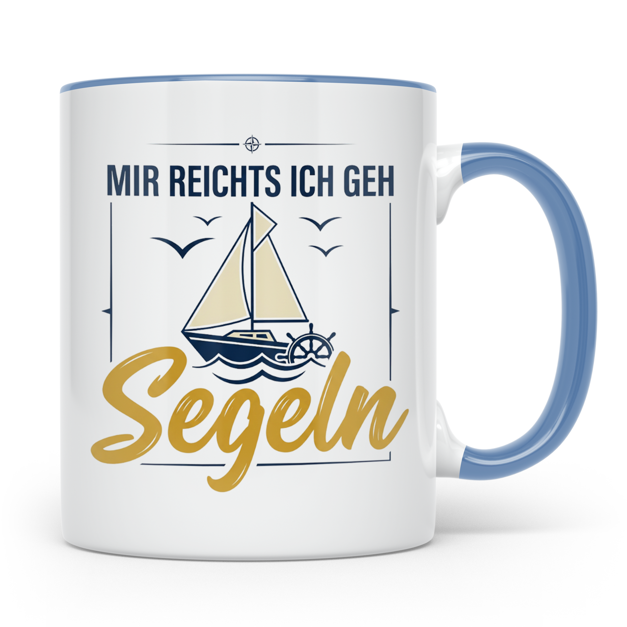 Segeln Tasse mit Spruch Mir reichts ich geh Segeln | Maritim – Blau [farbe:blau]