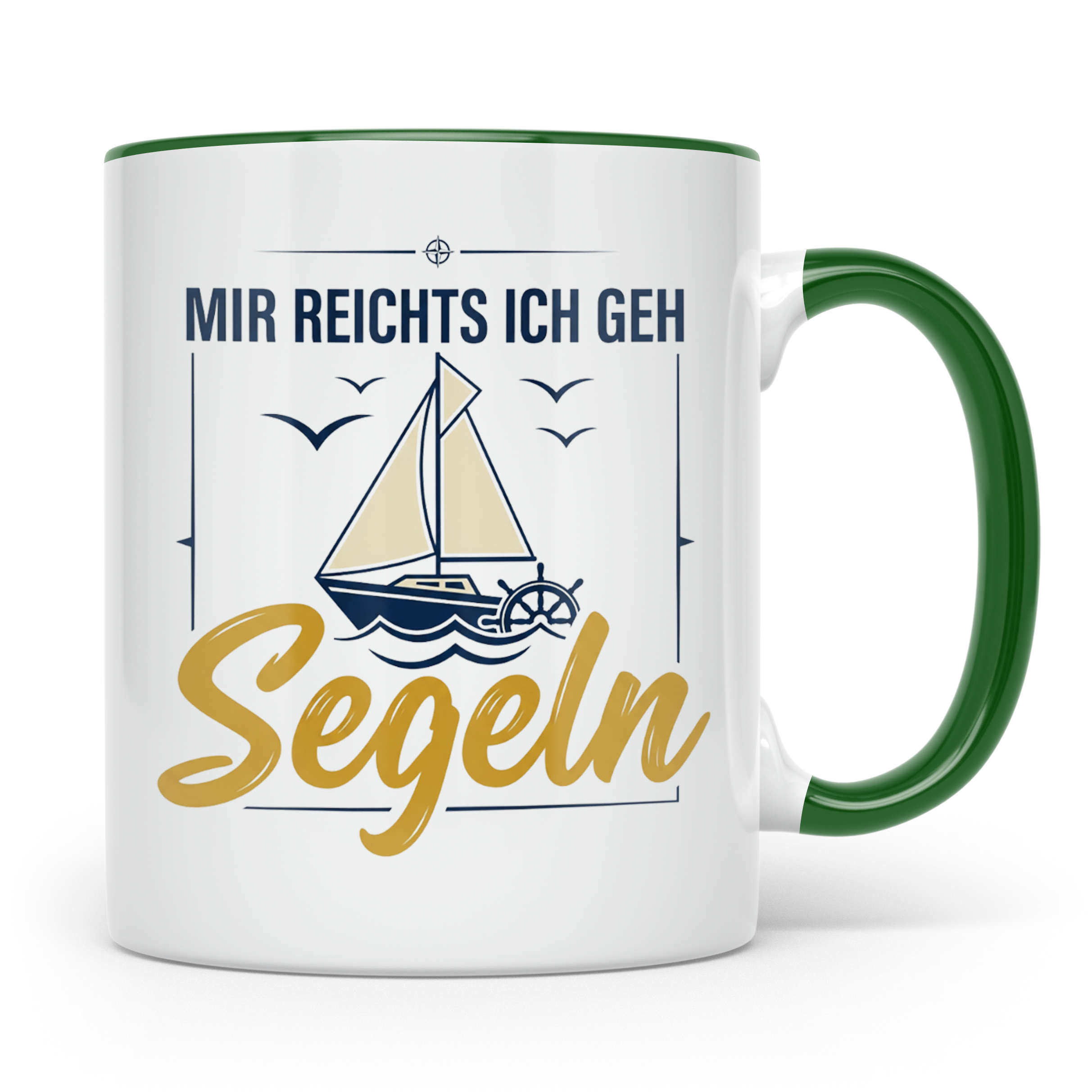 Segeln Tasse mit Spruch Mir reichts ich geh Segeln | Maritim – Grün [farbe:grün]