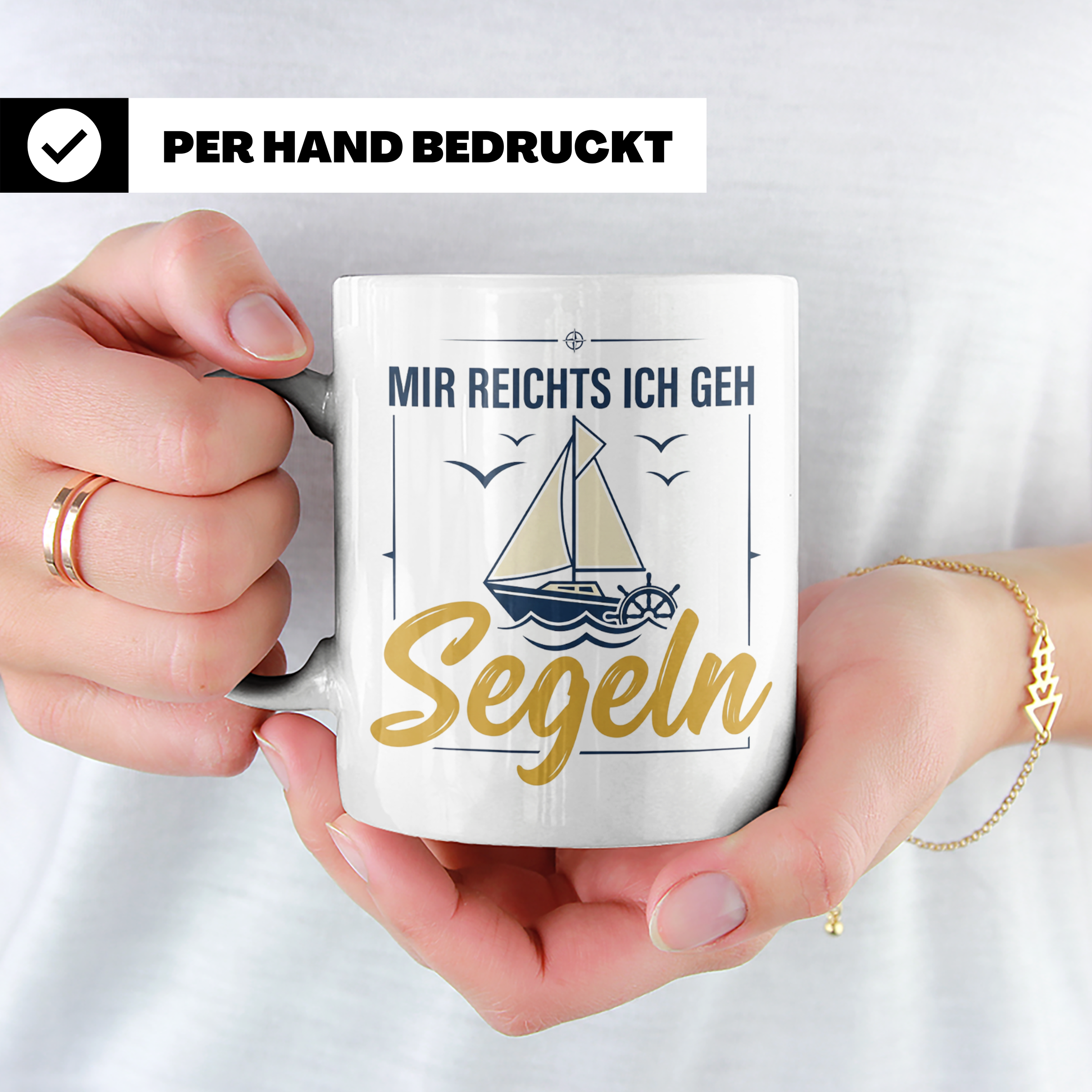 Segeln Tasse mit Spruch Mir reichts ich geh Segeln | Maritim – Weiß [farbe:weiß]