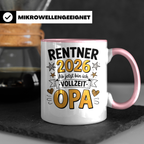 Rentner 2026 Vollzeit Opa - Ruhestand Geschenkidee für werdende Opas | Sublimation