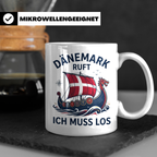 Dänemark Tasse Wikinger Schiff Spruch Dänemark ruft ich muss – Weiß [farbe:weiß]