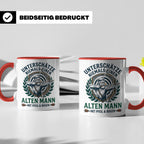 Bogenschütze Tasse Alter Mann mit Pfeil und Bogen Spruch | G – Rot [farbe:rot]